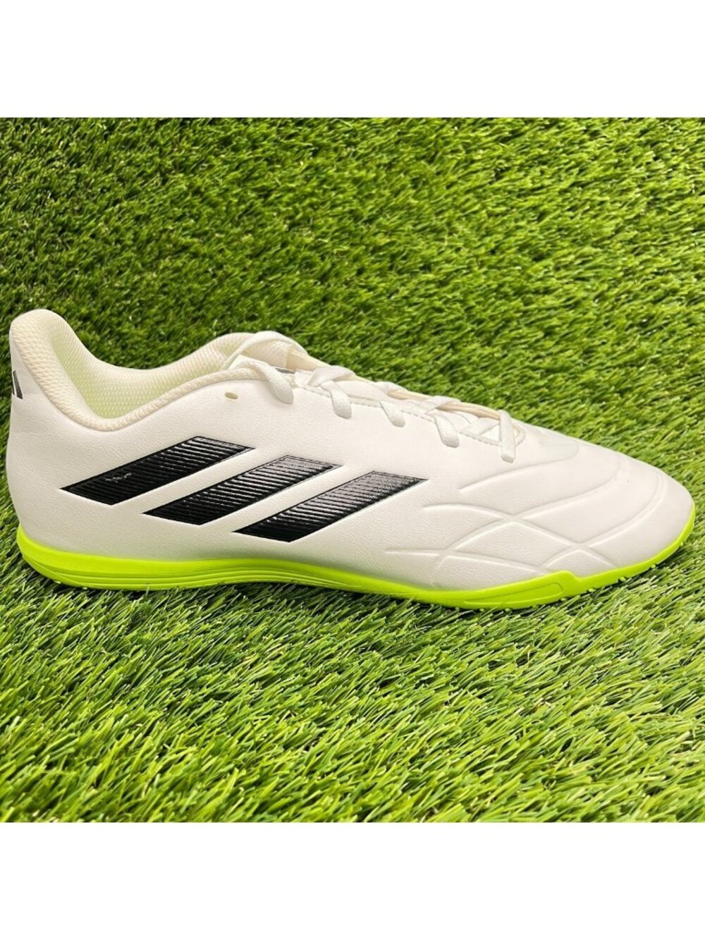 Adidas Copa Pure.4 Mens Size 10.5 White Black Green Indoor Running Soccer Shoes